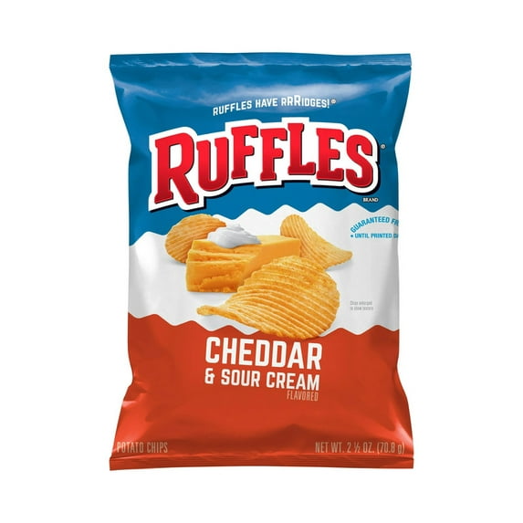 Ruffles Potato Chips Cheddar & Sour Cream Flavored Snack Chips,(1PACK),