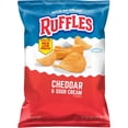 thumbnail image 1 of Ruffles Potato Chips Cheddar & Sour Cream Flavored Snack Chips, 8 Ounce Bag, 1 of 1