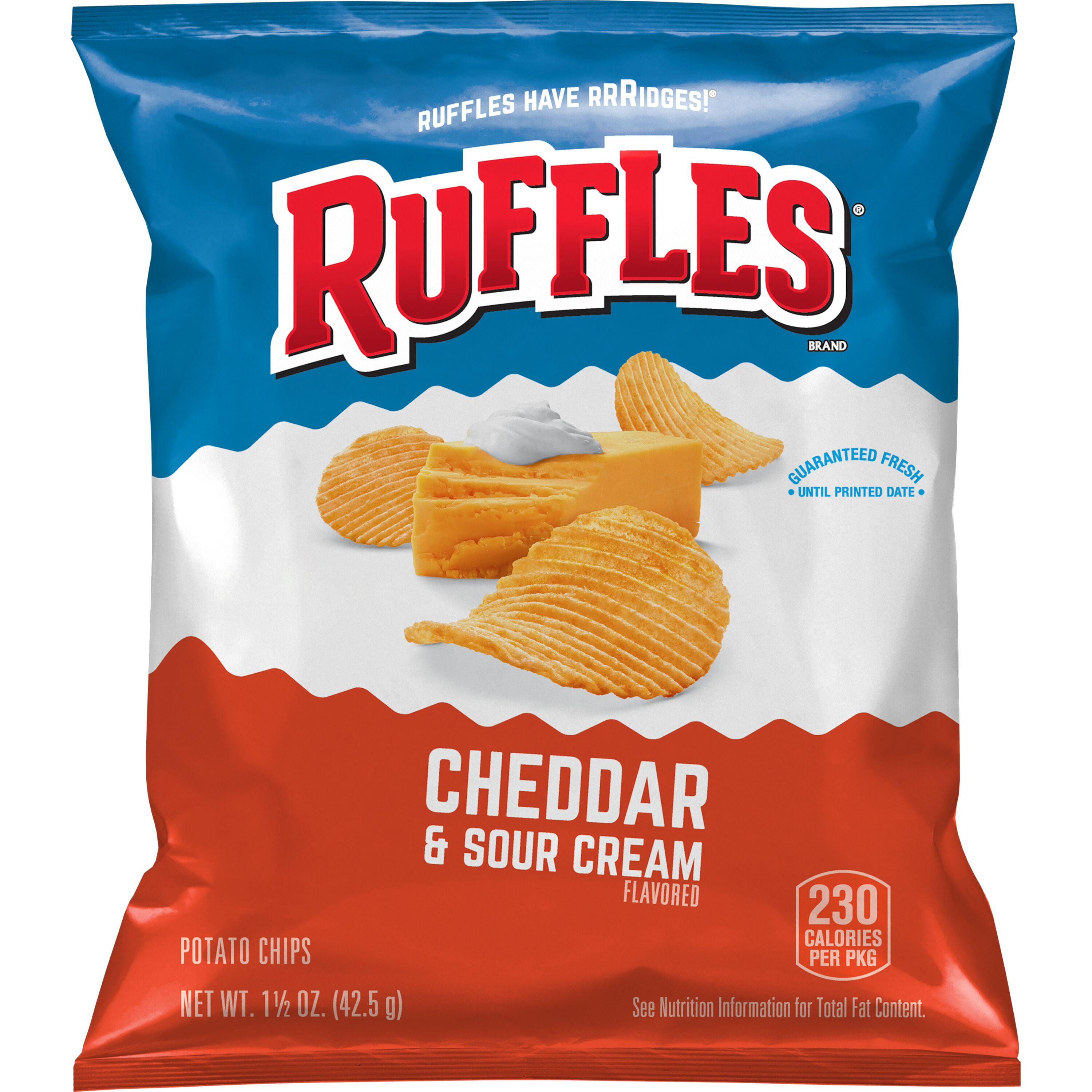 Snyder Plain Ruffles Ruffles® Potato Chips Cheddar & Sour Cream Snack Chips, 1.5 oz. Bag ...