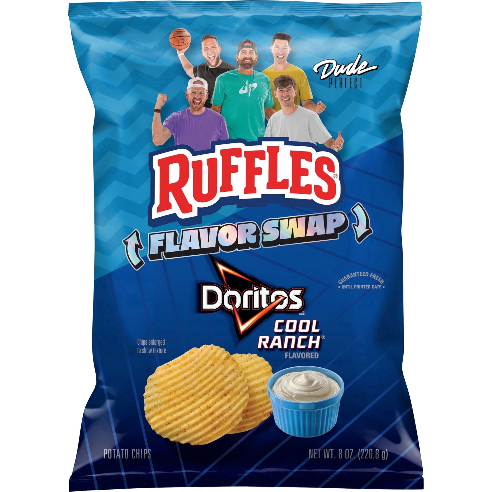 Ruffles Potato Chips, Doritos Cool Ranch Flavor Snack Chips, 8 oz Bag