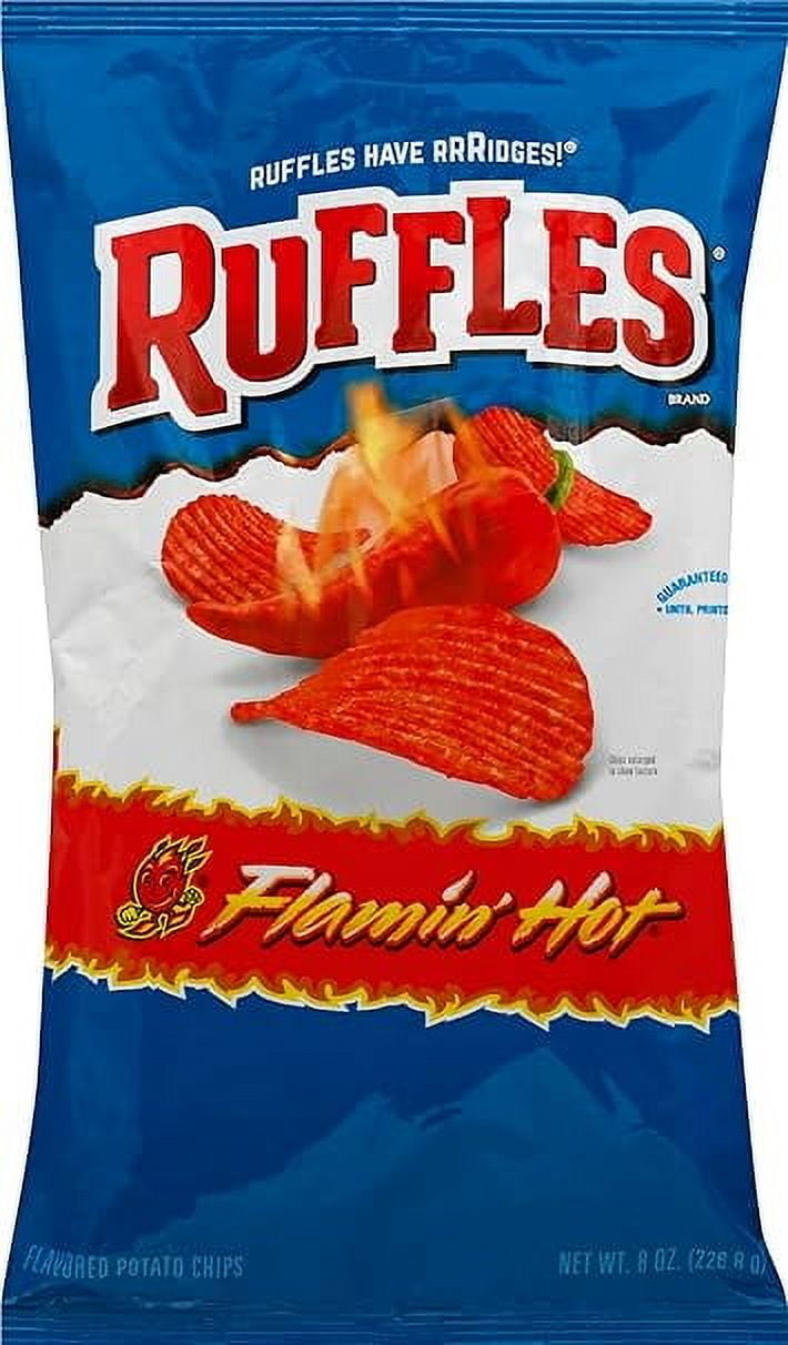 Ruffles Potato Chips Flamin' Hot, Cheddar Cheese, 8 Ounce - Walmart.com