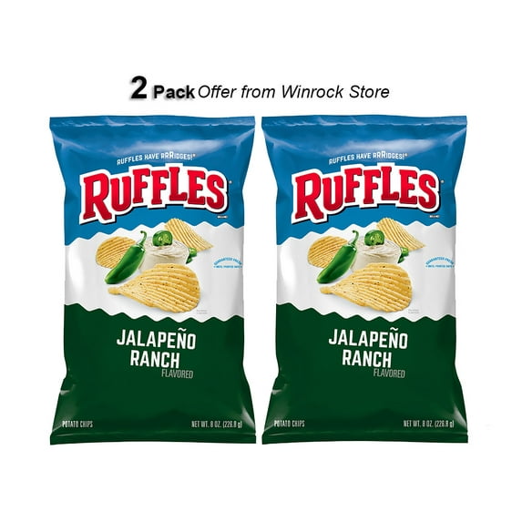 Ruffles Potato Chips Jalapeno Ranch Flavored 8.0 oz Bag (2 Pack) Offer ...