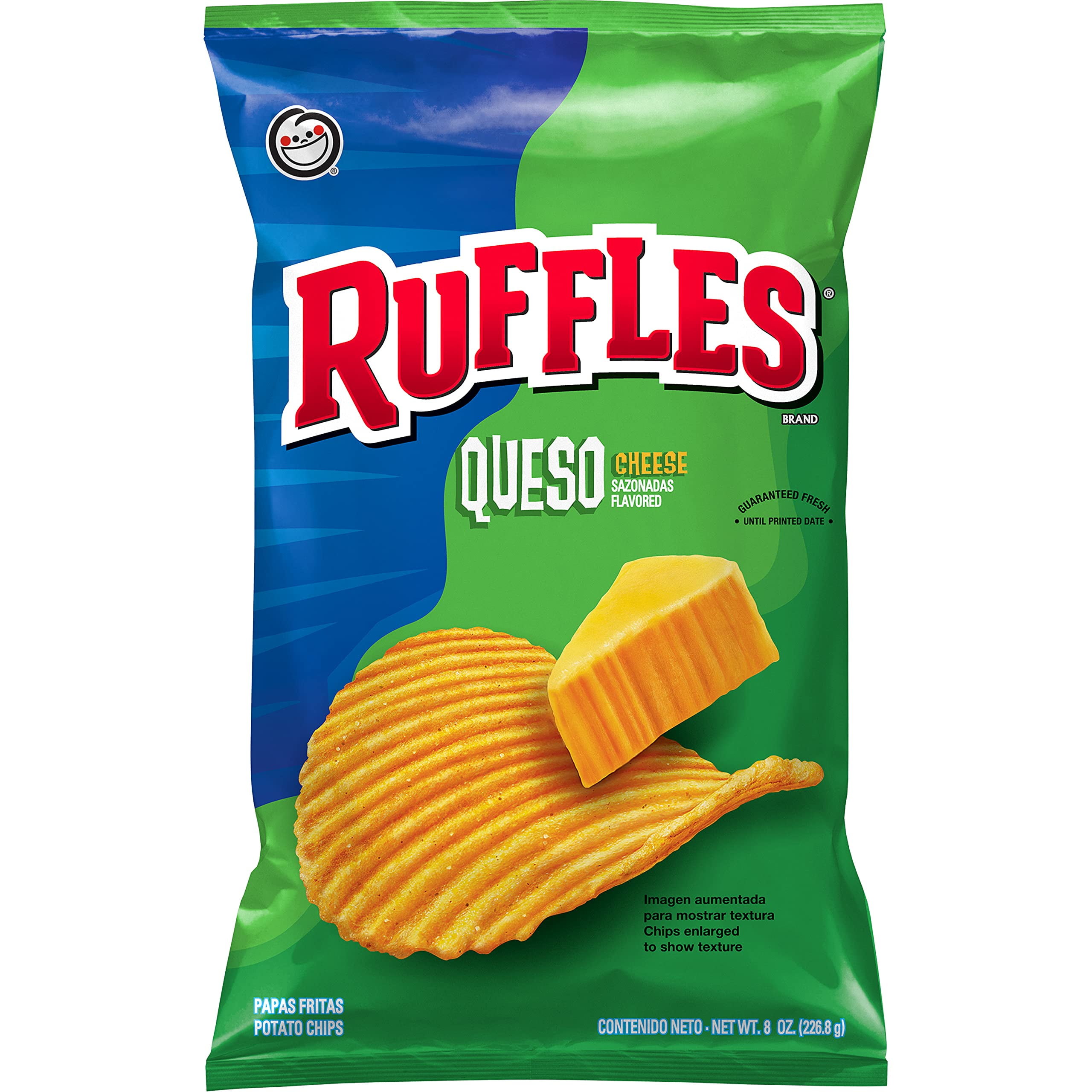 Cheddar Ruffles Ruffles Potato Chips, Queso, Cheddar Cheese, 8 Ounce - Walmart.com