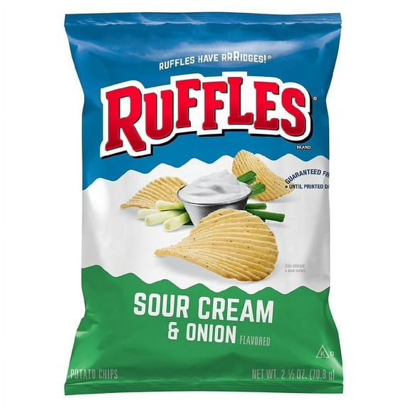 Ruffles Potato Chips Sour Cream & Onion 2.5 OZ