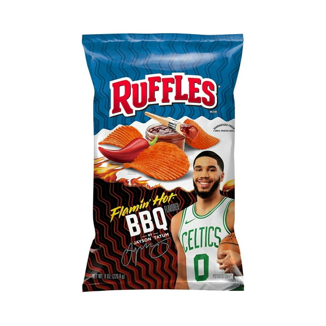 Ruffles Ruffles Potato Chips Flamin' Hot BBQ Flavored 8 Oz - Walmart.com