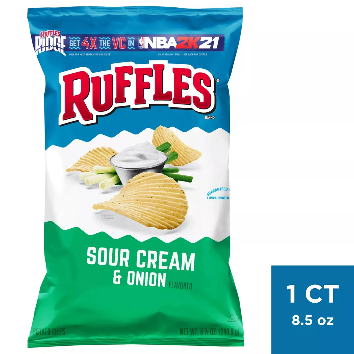 Ruffles Sour Cream And Onion Chips 8oz Snack Baked - Walmart.com