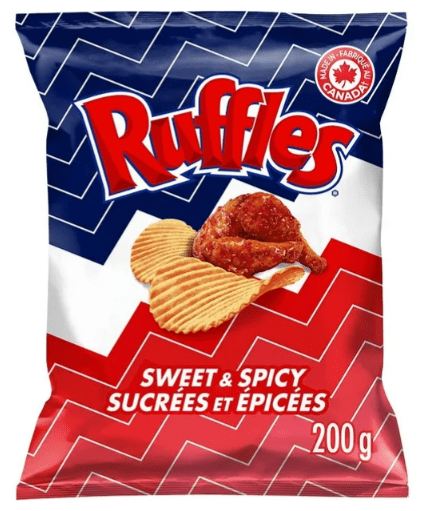 Ruffles Sweet & Spicy Flavoured Potato Chips, 200g