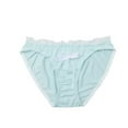 thumbnail image 1 of Ruffles Underwear for Women No Show Stretch Bikini Panties with Bow Sexy Soft Womens Panties Invisible Hipster, Green, Small, 1 of 2