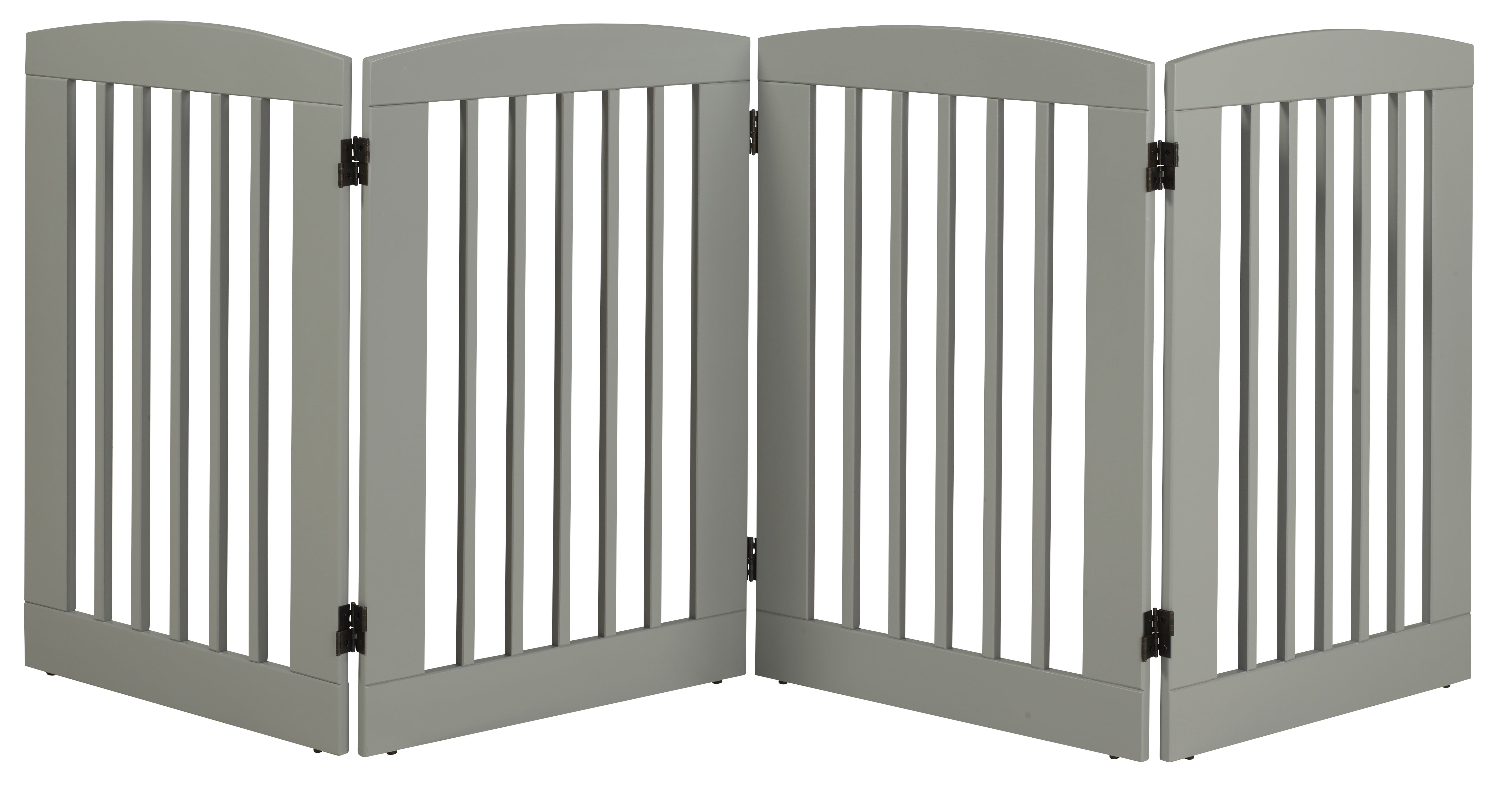 Ruffluv 4 Panel Expansion Pet Gate Large 36"H Grey Finish