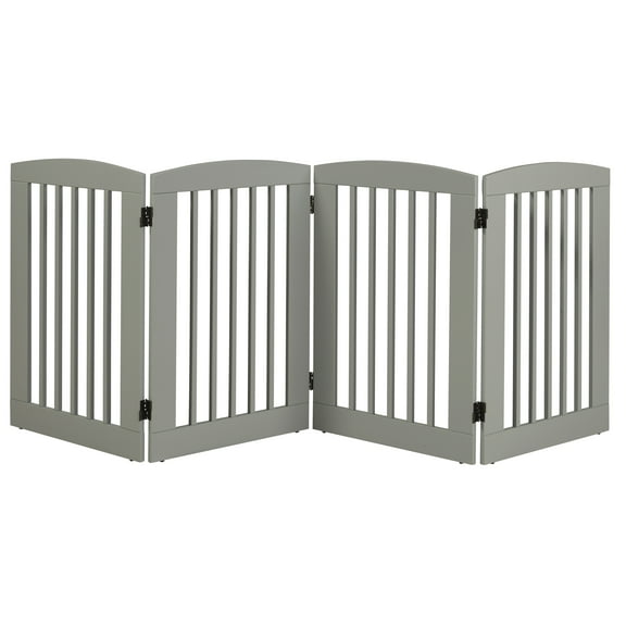 Ruffluv 4 Panel Expansion Pet Gate - Large - 36"H - Grey Finish