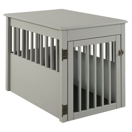 Ruffluv Large Pet Crate End Table - Grey Finish