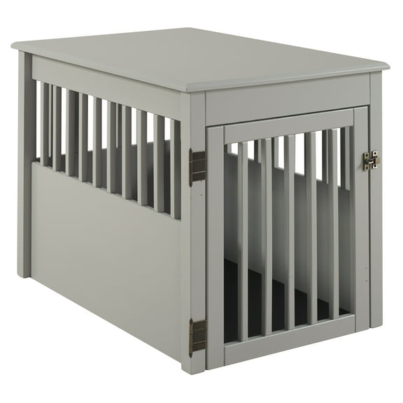 Ruffluv Large Pet Crate End Table - Grey Finish