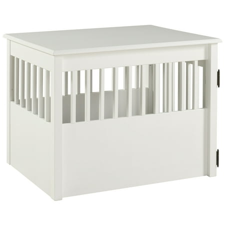 Ruffluv Large Pet Crate End Table - White Finish