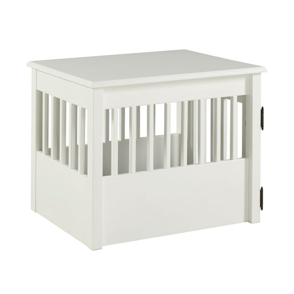 Ruffluv Pet Crate End Table, White