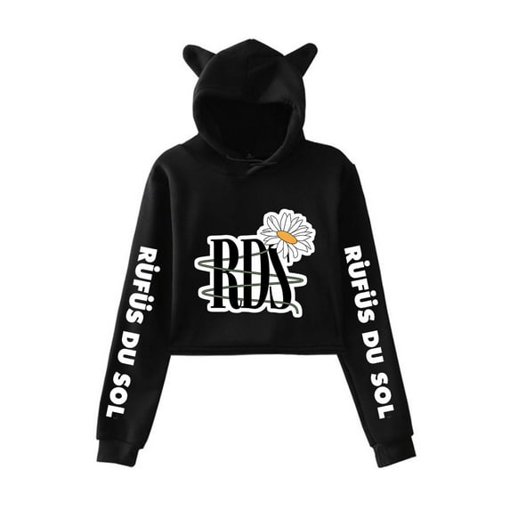 Rufus Du Sol Hoodie Cat Ear Fashion Street Trend Women's Short Hoodie Sportswear