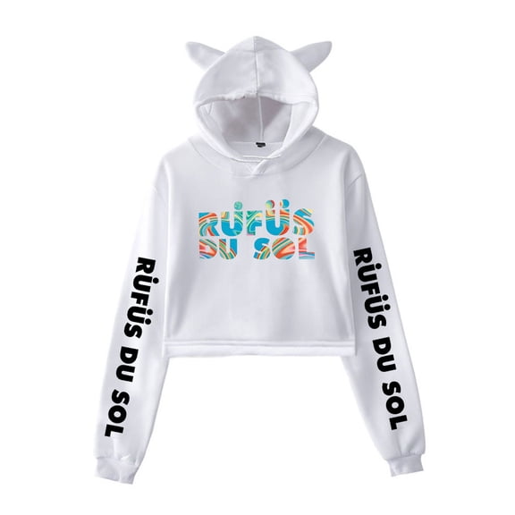 Rufus Du Sol Hoodie Cat Ear Fashion Street Trend Women's Short Hoodie Sportswear