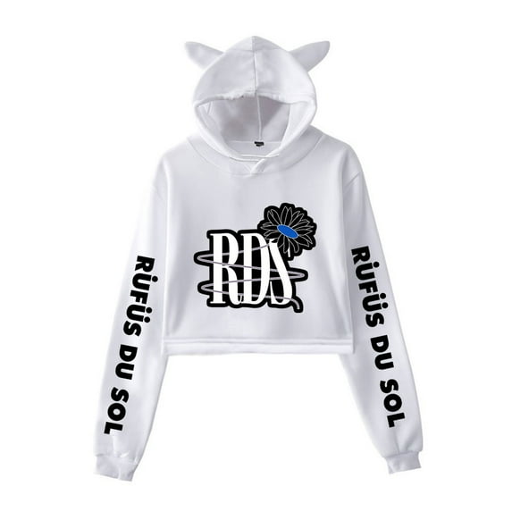Rufus Du Sol Hoodie Cat Ear Fashion Street Trend Women's Short Hoodie Sportswear