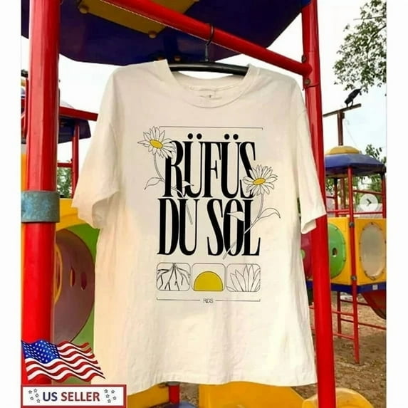 Rufus Du Sol band Flower Tour 2025 T Shirt,Sand Color,Size 2XL