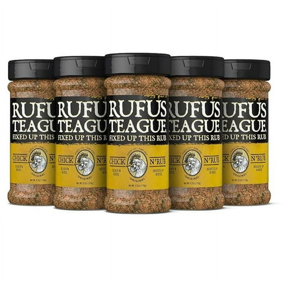 Rufus Teague - Chick N' Rub - Premium BBQ Rub - 6.2oz Bottles - 5 Pack
