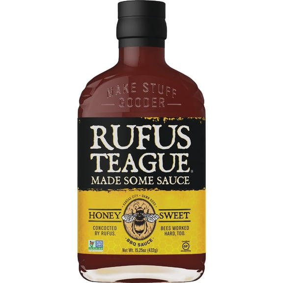 Rufus Teague Honey Sweet BBQ Sauce - Thick, Honey Sweet Flavor - 16 oz