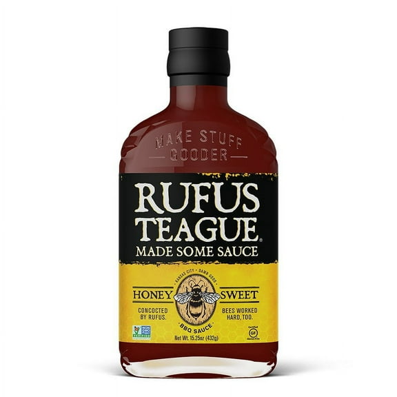 Rufus Teague Honey Sweet BBQ Sauce - Thick, Honey Sweet Flavor - 16 oz