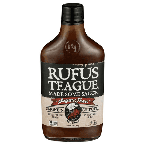 Rufus Teague Sugar Free Gluten Free Smoke'n'Chipotle BBQ Sauce, 12 oz [Pack of 6]