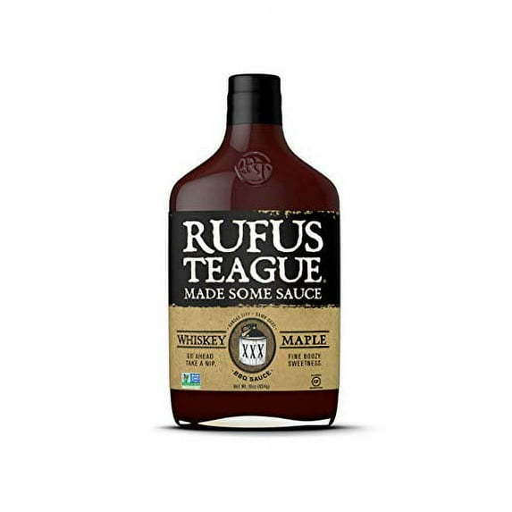 Rufus Teague - Whiskey Maple BBQ Sauce - Premium Barbecue Sauce - 15.25 oz. Bottle