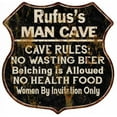 thumbnail image 1 of Rufus's Man Cave Rules Sign Shield Metal Gift 211110007225, 1 of 1