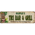 thumbnail image 1 of Rufus's TIKI BAR & GRILL Gift Metal Sign 6x18 Decor 206180040422, 1 of 1