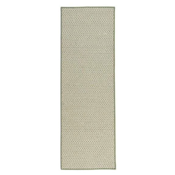 Rug 2 ft. 6 in. x 12 ft. Herringbone Mudroom Braided Runner Moss Green