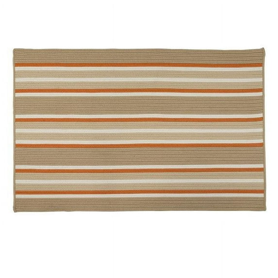 Rug 2 x 4 ft. Mesa Stripe Braided Rug Rusted Sand