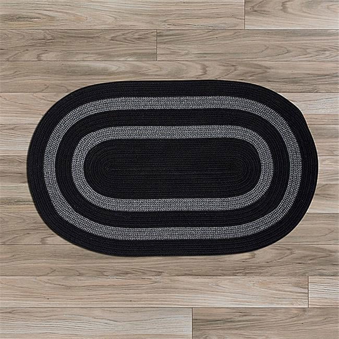 Rug 8 x 8 ft. Graywood Round Braided Rug Black
