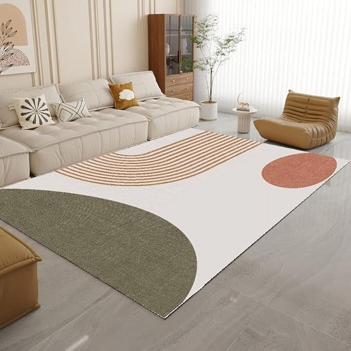 Rug Beige Boho Bathroom Mat -Geometric Bath Rugs - Mid Century Modern ...