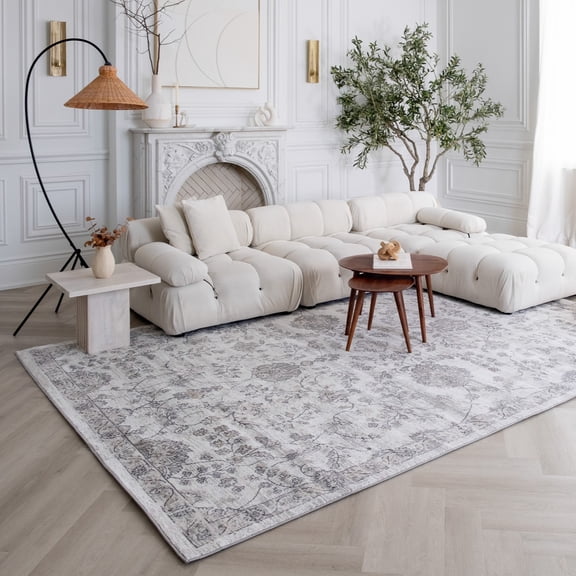 Rug Branch Atlas Modern Classic Indoor Area Rug, Beige Grey - 4'x6'