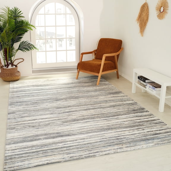 Rug Branch Atlas Modern Lines Indoor Area Rug, Blue Grey - 8'x10'