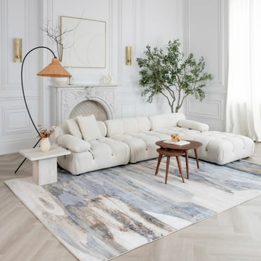 Rug Branch Atlas Modern Mirage Indoor Area Rug, Blue Beige - 8'x10'