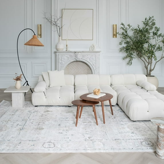 Rug Branch Atlas Oriental Scandinavian Indoor Area Rug, Beige Ivory - 4'x6'