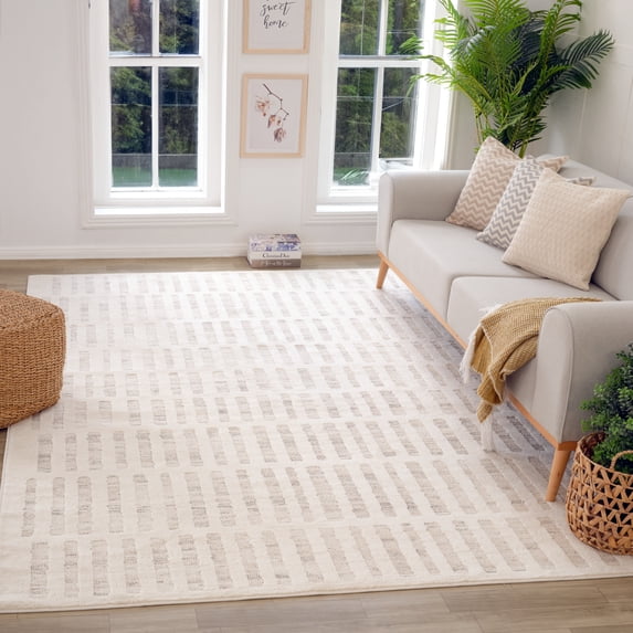 Rug Branch Boho Modern Abstract Beige Cream Indoor Area Rug - 5x8