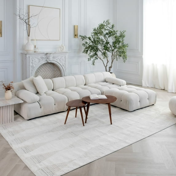 Rug Branch Boho Modern Abstract Cream Beige Indoor Area Rug - 4x6