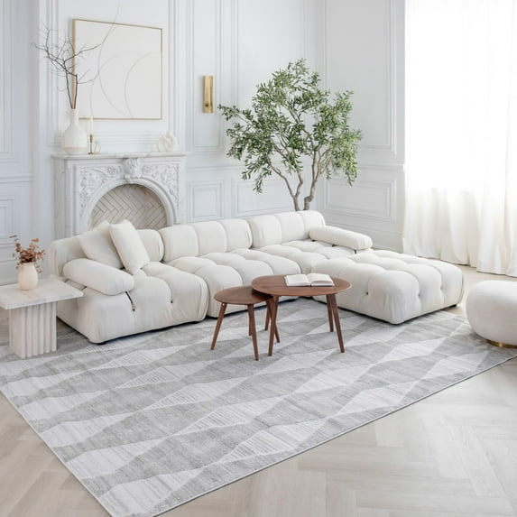 Rug Branch Boho Modern Abstract Grey Indoor Area Rug - 5x8