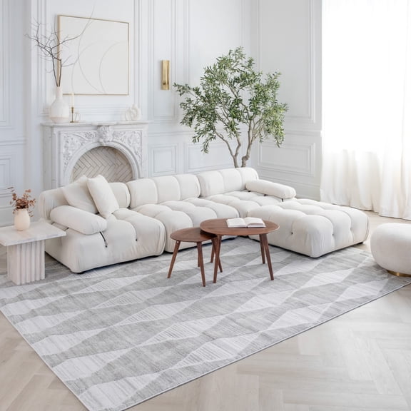 Rug Branch Boho Modern Abstract Grey Indoor Area Rug - 7x10