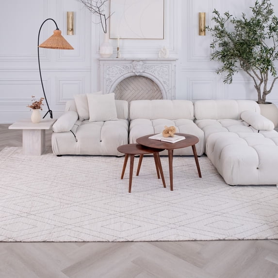 Rug Branch Casa Boho Abstract Indoor Area Rug, Beige Grey - 5'x7'