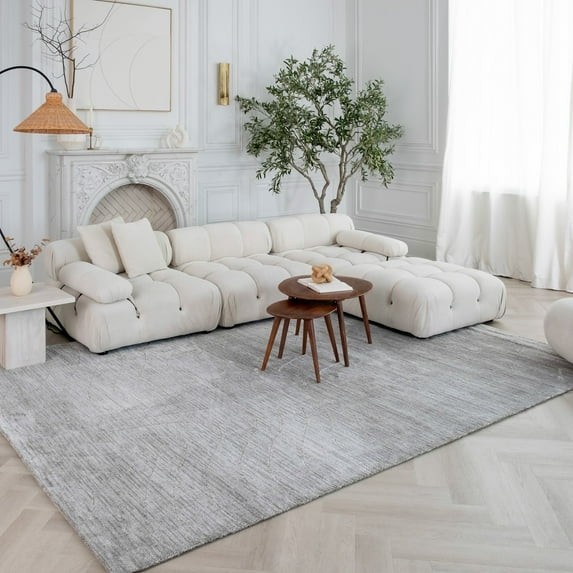 Rug Branch Casa Modern Abstract Indoor Runner Rug, Grey - 2'x8'