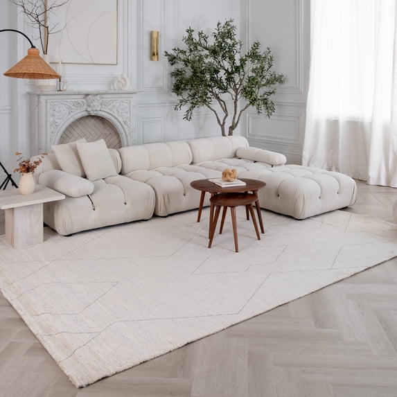 Rug Branch Casa Modern Abstract Indoor Area Rug, Beige Cream - 5'x7'