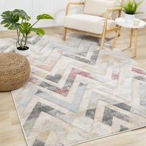 Rug Branch Chevron Geometric Distressed Indoor Area Rug  - 8' x 11'