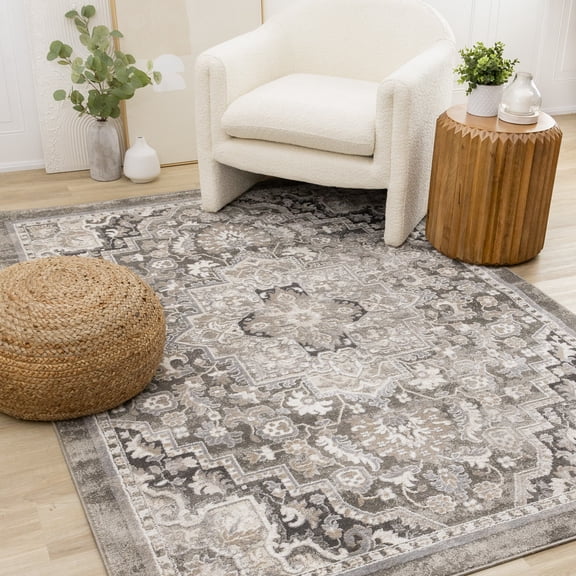 Rug Branch Classic/Traditional Classic, Elegant Taupe Indoor Area Rug - 5' x 8'