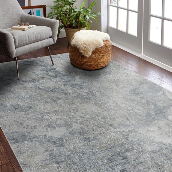 Rug Branch Coastal Abstract Coastal Blue Grey Indoor Area Rug - 5x7