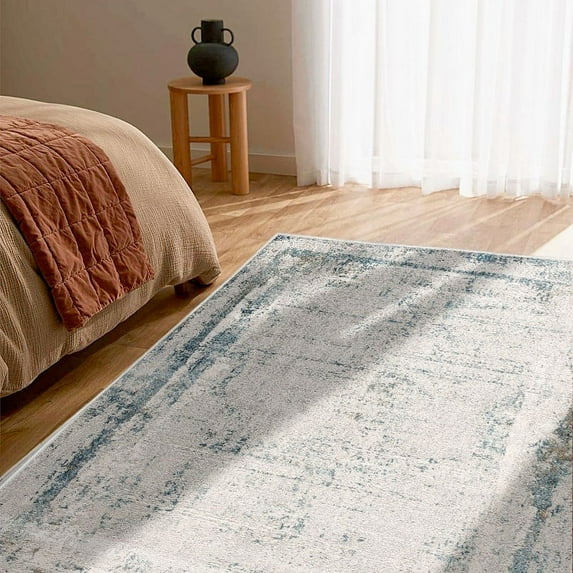 Rug Branch Contemporary Abstract Beige Grey Indoor Runner Rug - 2x15