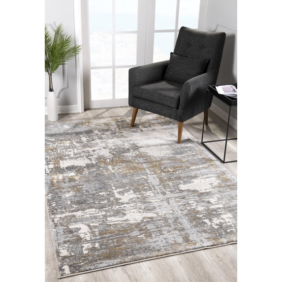 Rug Branch Contemporary Abstract Grey Brown Indoor Area Rug - 5x7