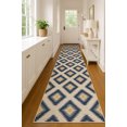 thumbnail image 1 of Rug Branch Contemporary Boho  Blue Grey Indoor Runner Rug - 2x6, 1 of 6
